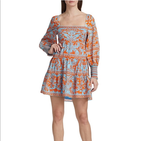 Alice + Olivia Rowen Printed Babydoll minidress - Picture 1 of 5